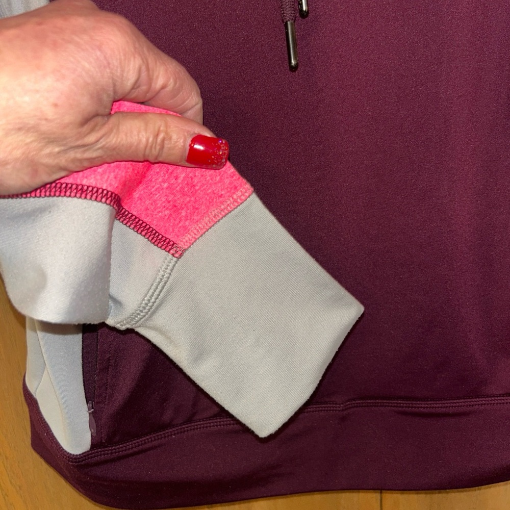 PINK Ultimate Cowl Neck Victoria's Secret Maroon with Pink Accents - Picture 5 of 8